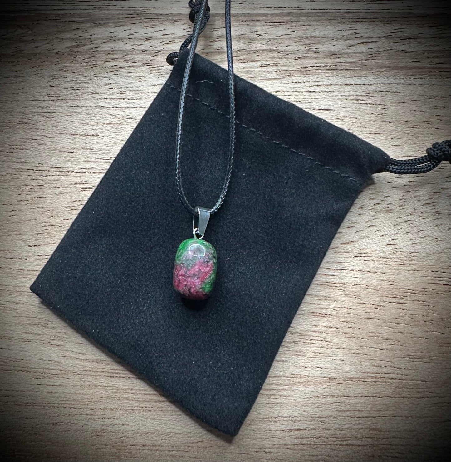 Ruby in Zoisite Black Corded Necklace