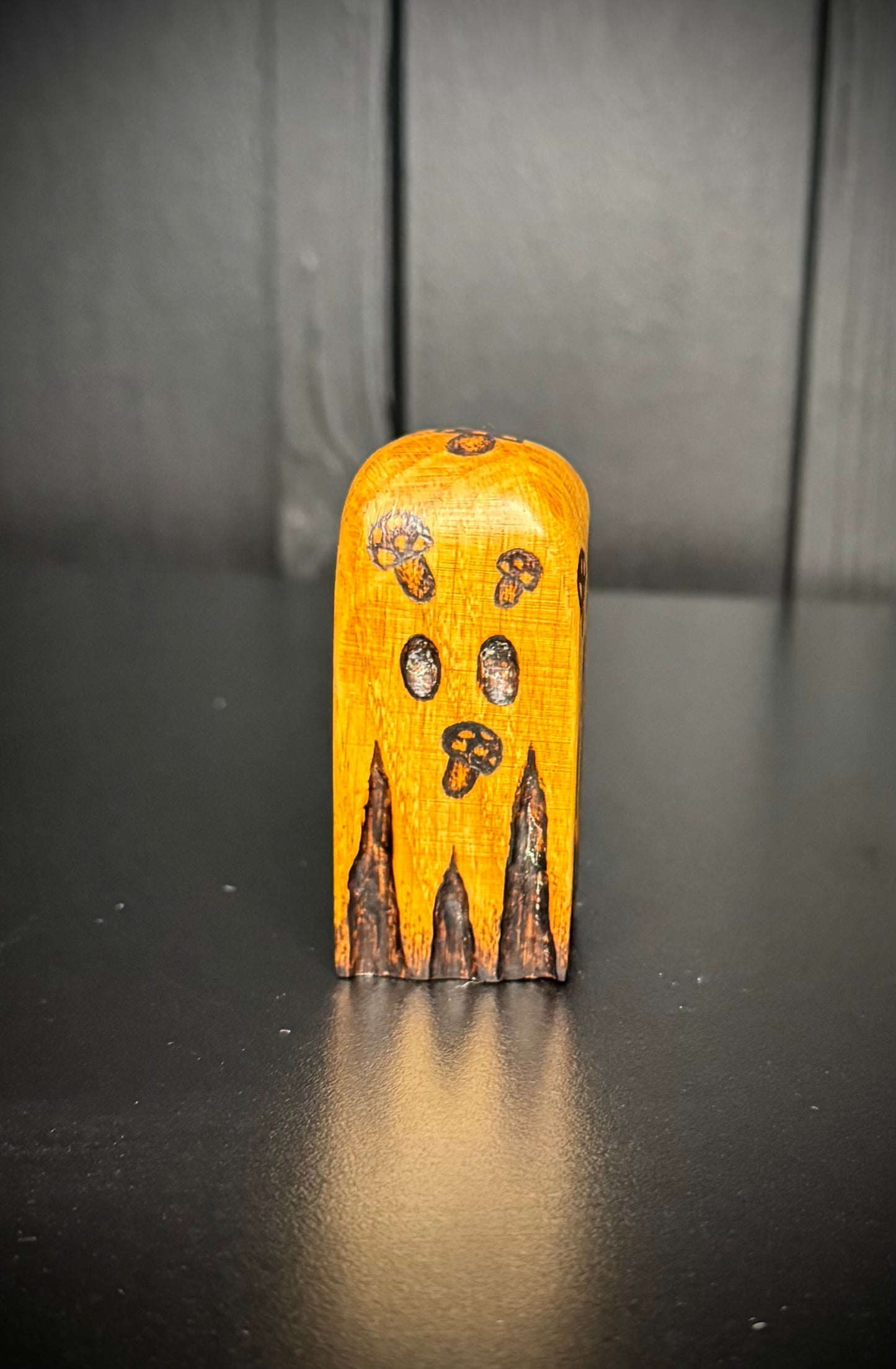 Mushroom Hand Carved Oak Ghost