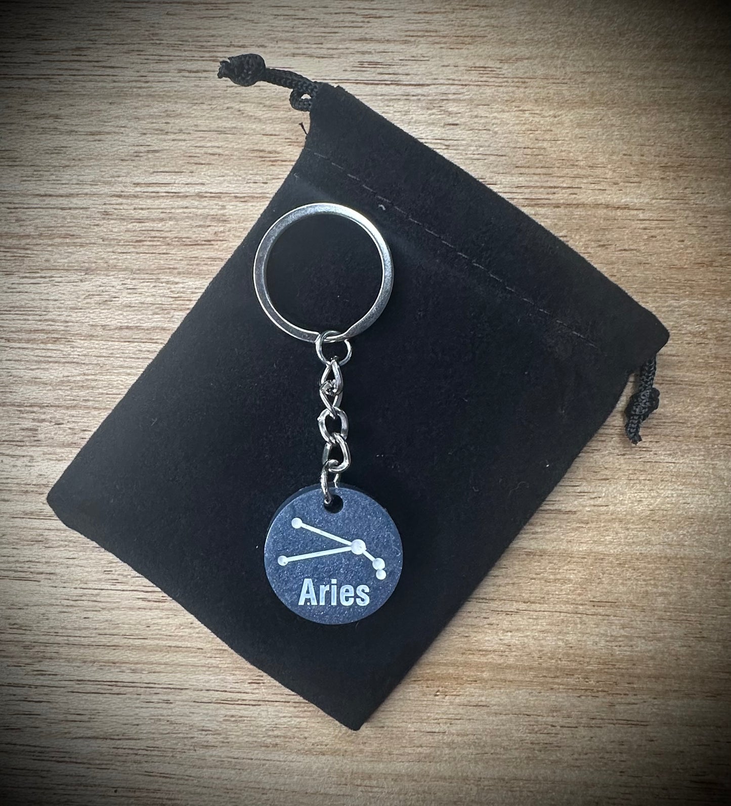 Purple Aries - Star Sign Resin Keyring