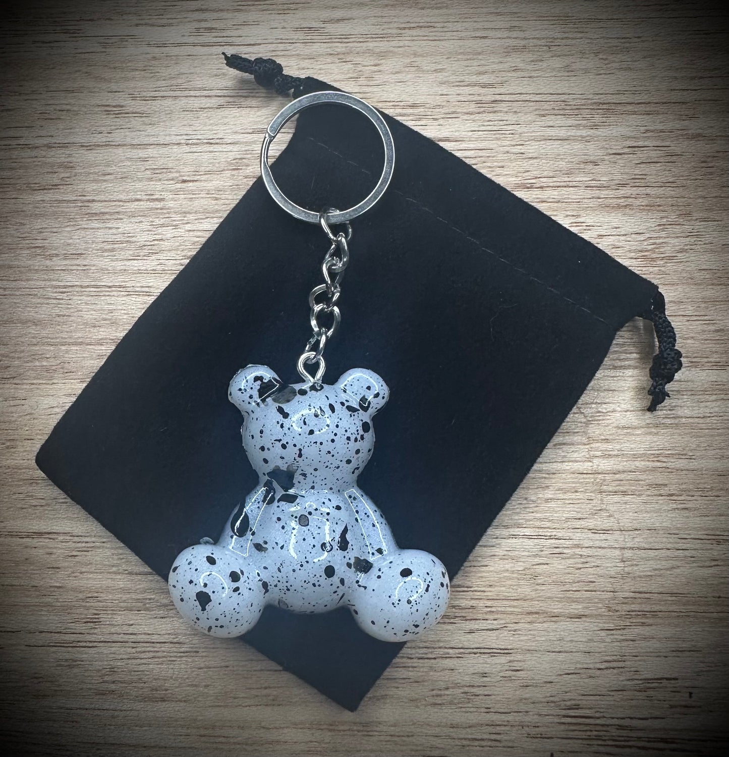 Small- Pearl Fleck Resin Bears- Cling Buddy Keyrings