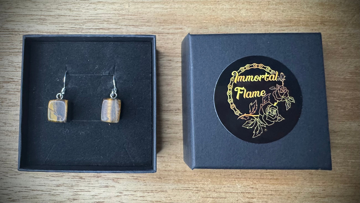 Tigers Eye Sterling Silver Earrings
