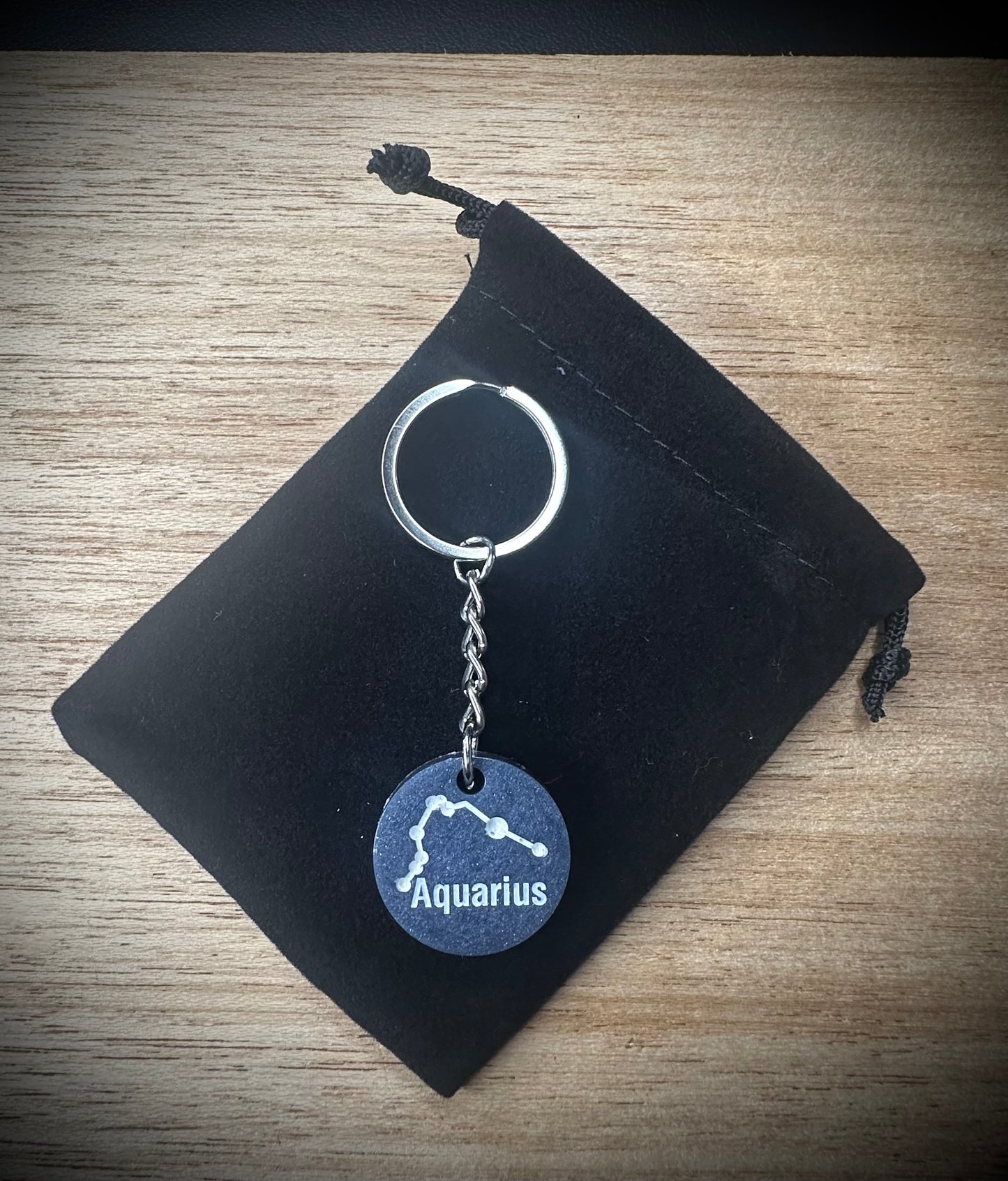 Purple Aquarius - Star Sign Resin Keyring