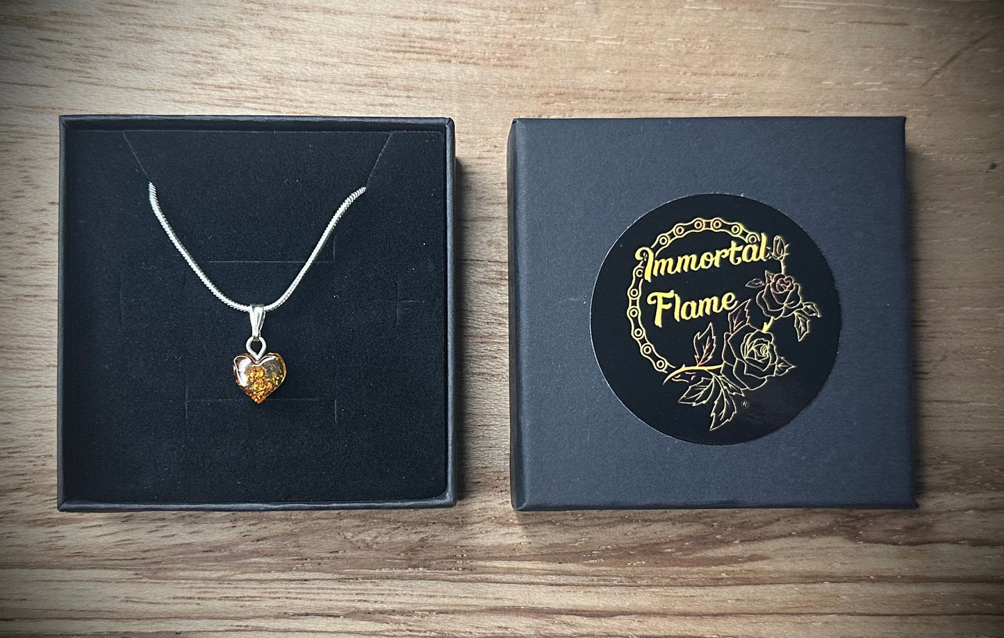Hand Carved Baltic Amber Sterling Silver Necklace