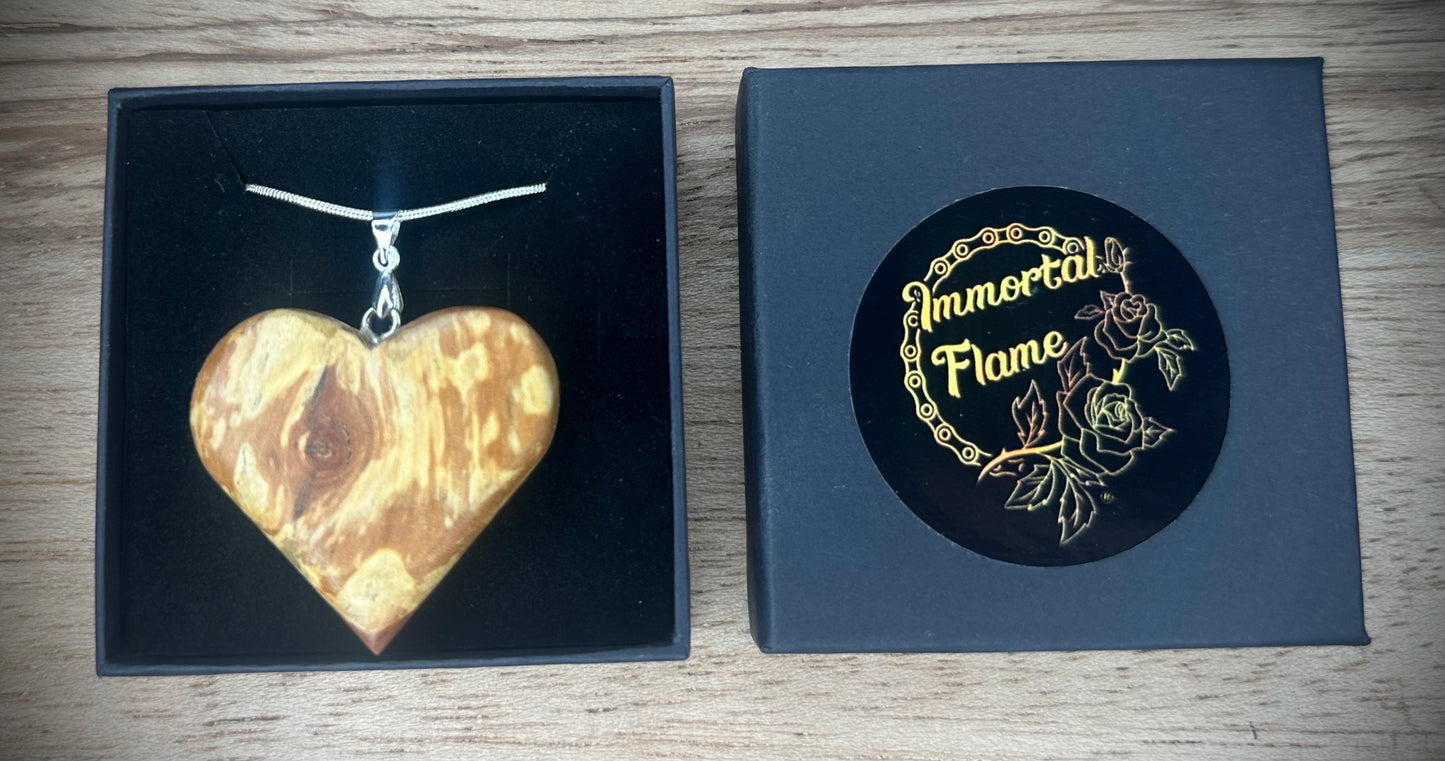 Hawthorne Wood Hand Carved Sterling Silver Necklace