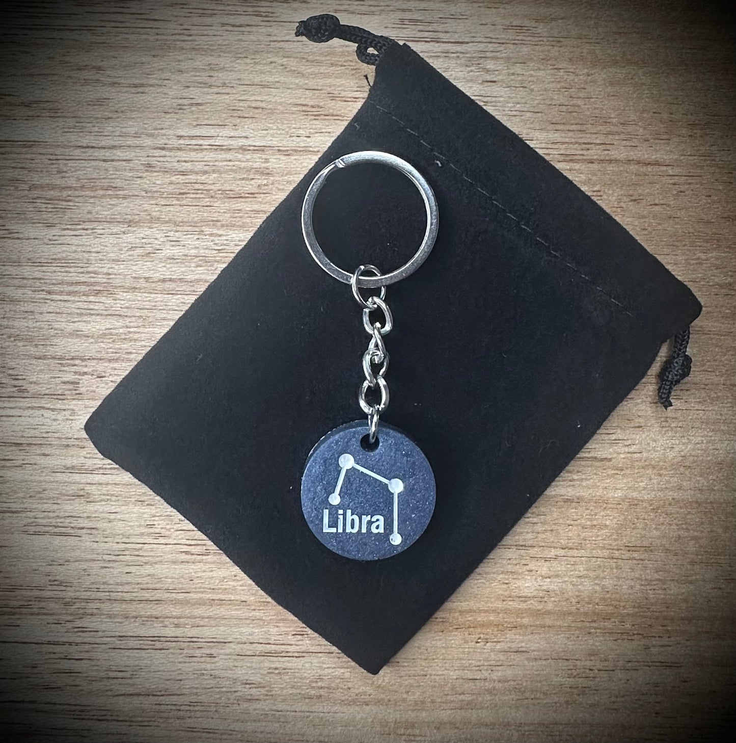 Purple Libra - Star Sign Resin Keyring