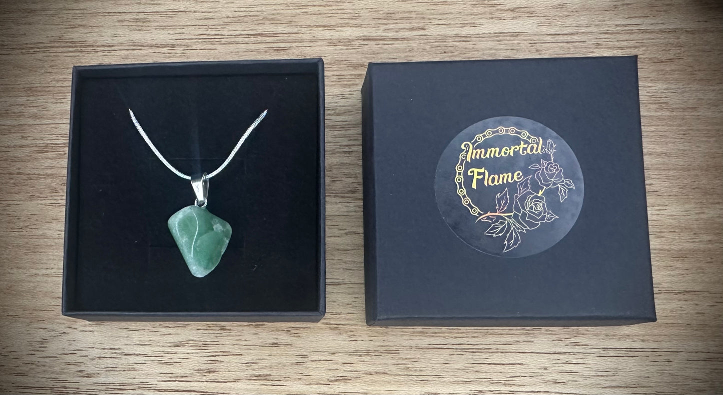 Green Aventurine Sterling Silver Necklace