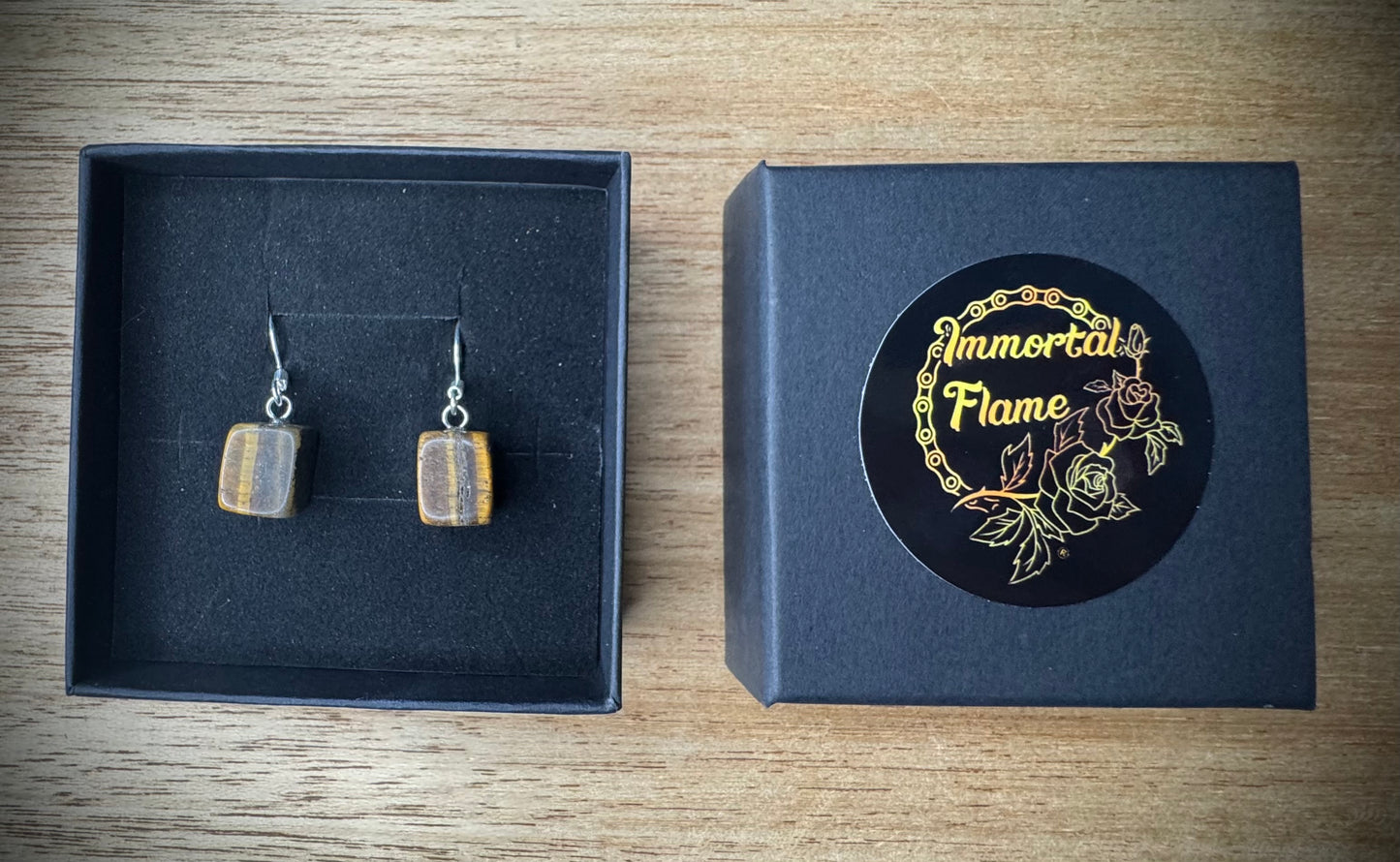 Tigers Eye Sterling Silver Earrings