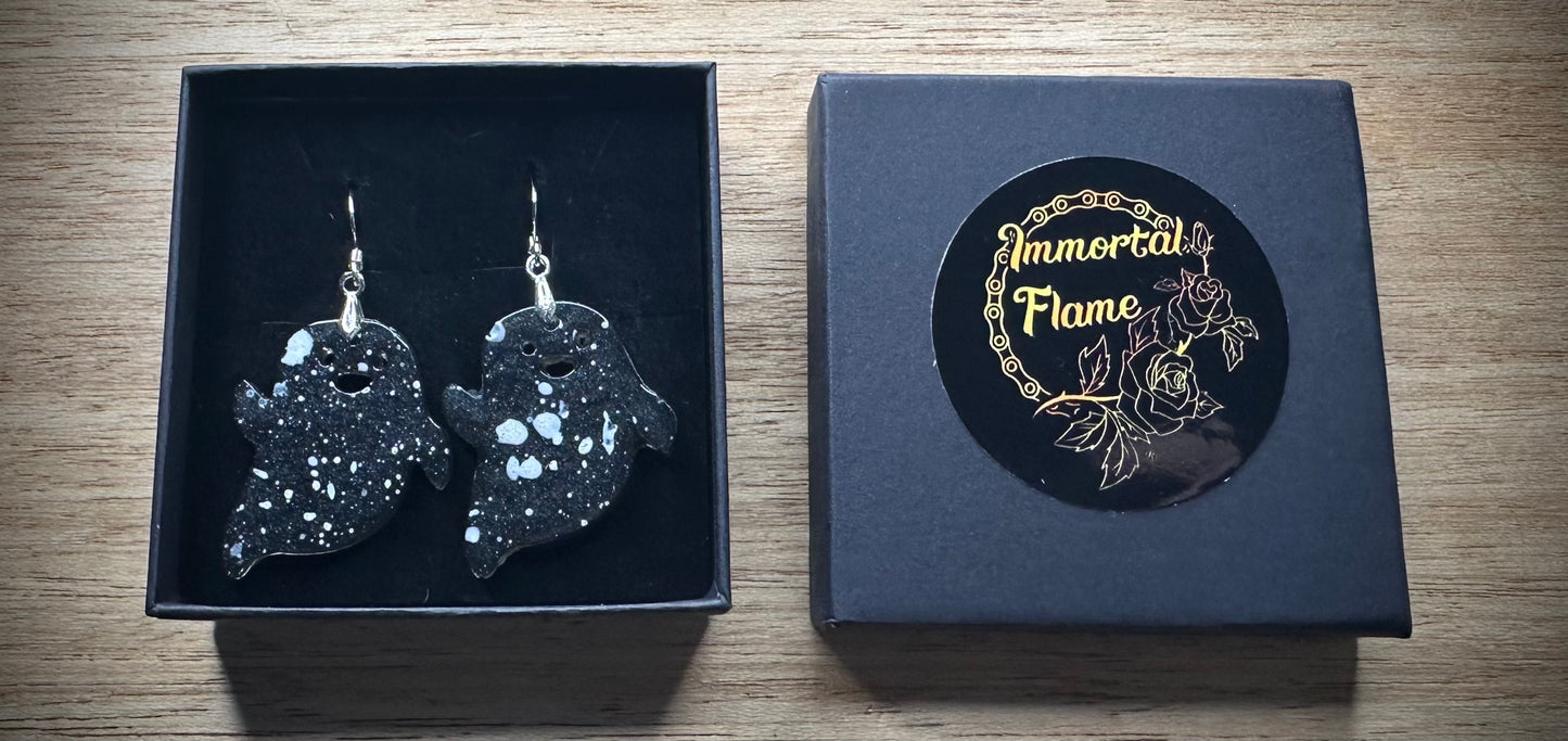 Night Rave Ghost Sterling Silver Earrings