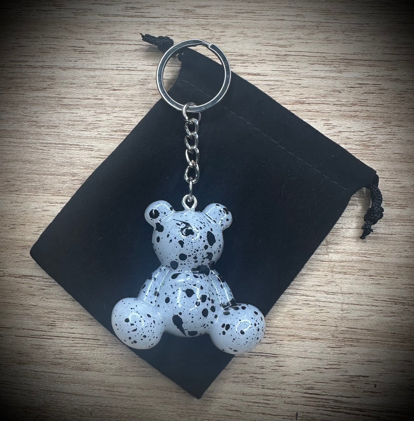 Small- Pearl Fleck Resin Bears- Cling Buddy Keyrings