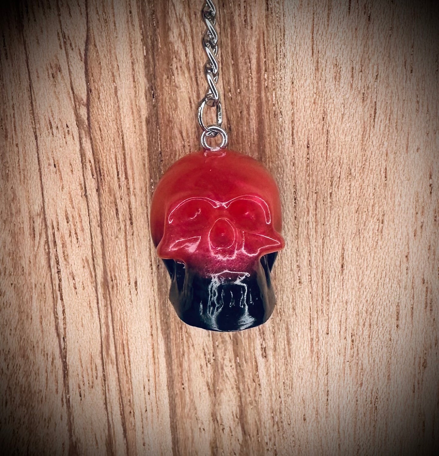 Red/Black Skull Keyring