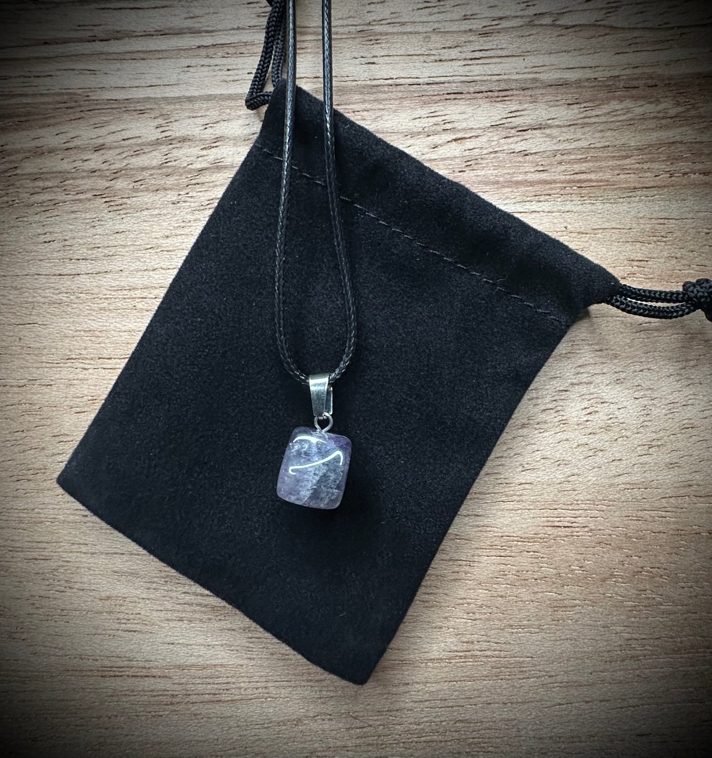 Amethyst Black Corded Necklace