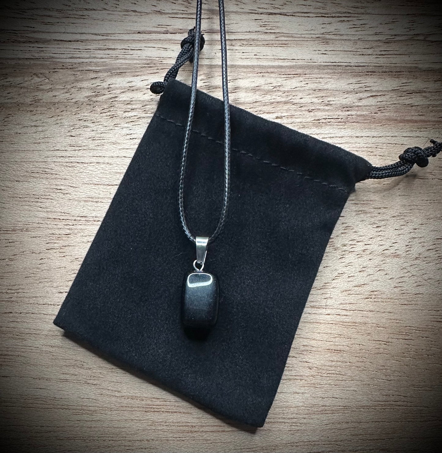 Black Agate Black Corded Necklace