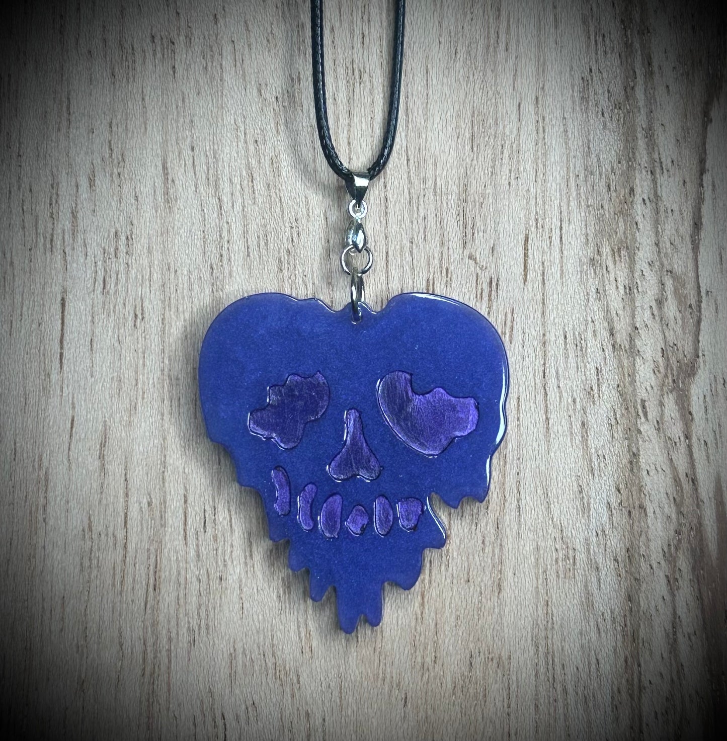 Purple Drip Skull Necklace