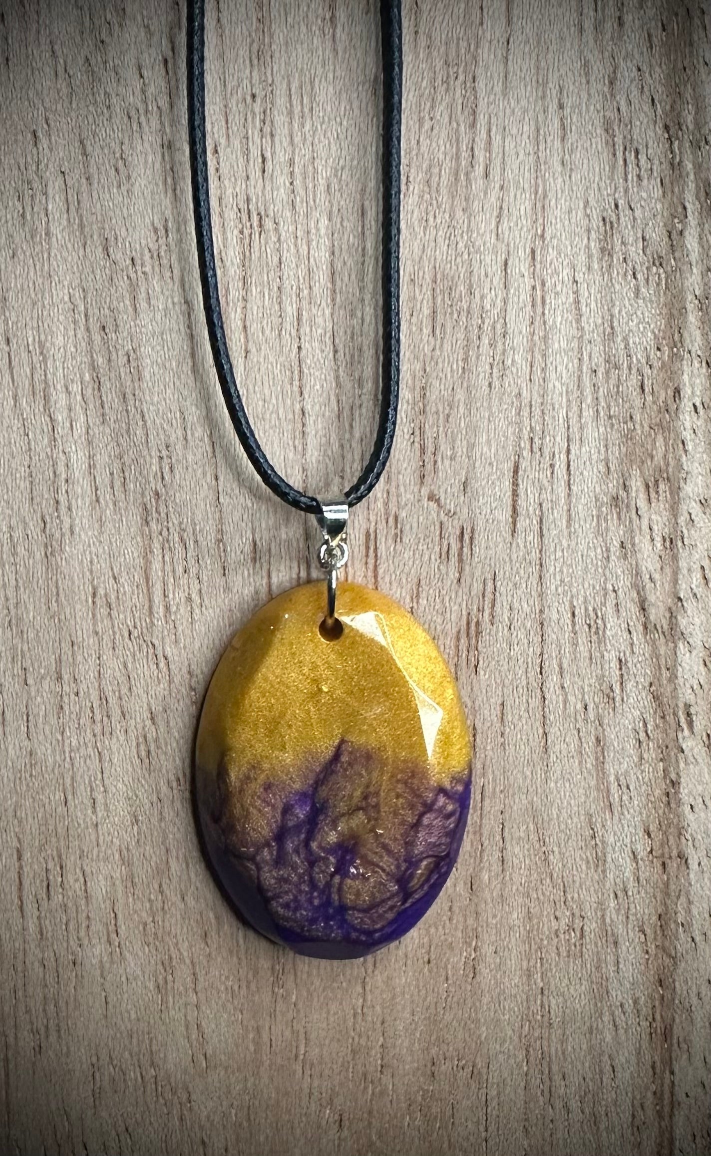 Purple/Gold Pendant Necklace
