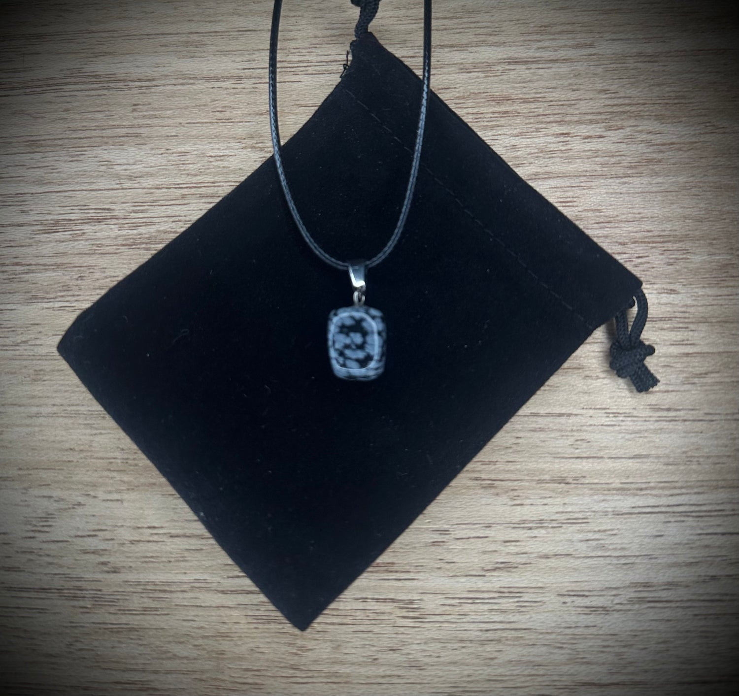 Black Cord Stone Necklace Collection