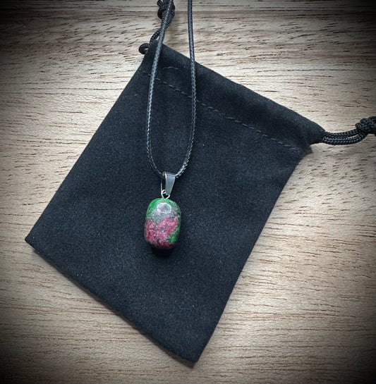 Ruby in Zoisite Black Corded Necklace