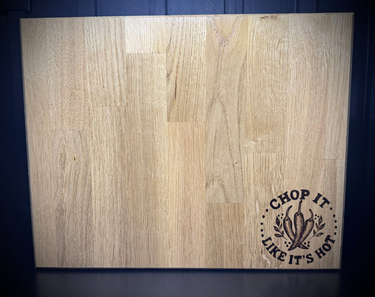 Chop it like it’s hot oak chopping board