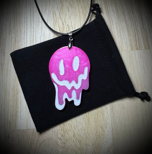 Pink Drip Face Necklace