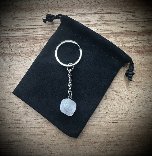 Milky Quartz Stone Keyring