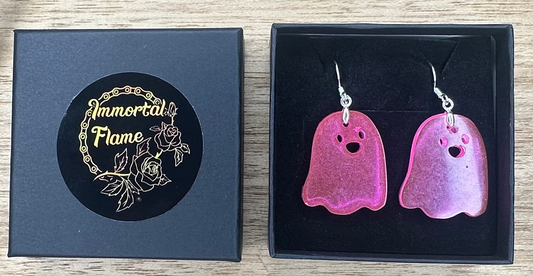 Pink Ghost Sterling Silver Earrings