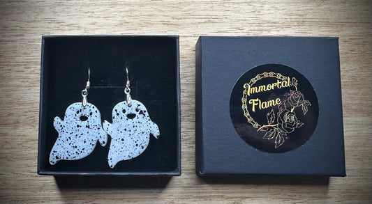 Happy Fleck Ghost Sterling Silver Earrrings