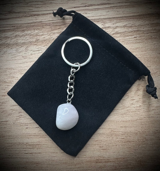 Milky Quartz Stone Keyring