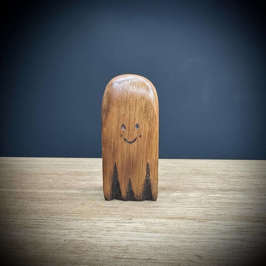 Smiles- Hand Carved Oak Wood Ghost