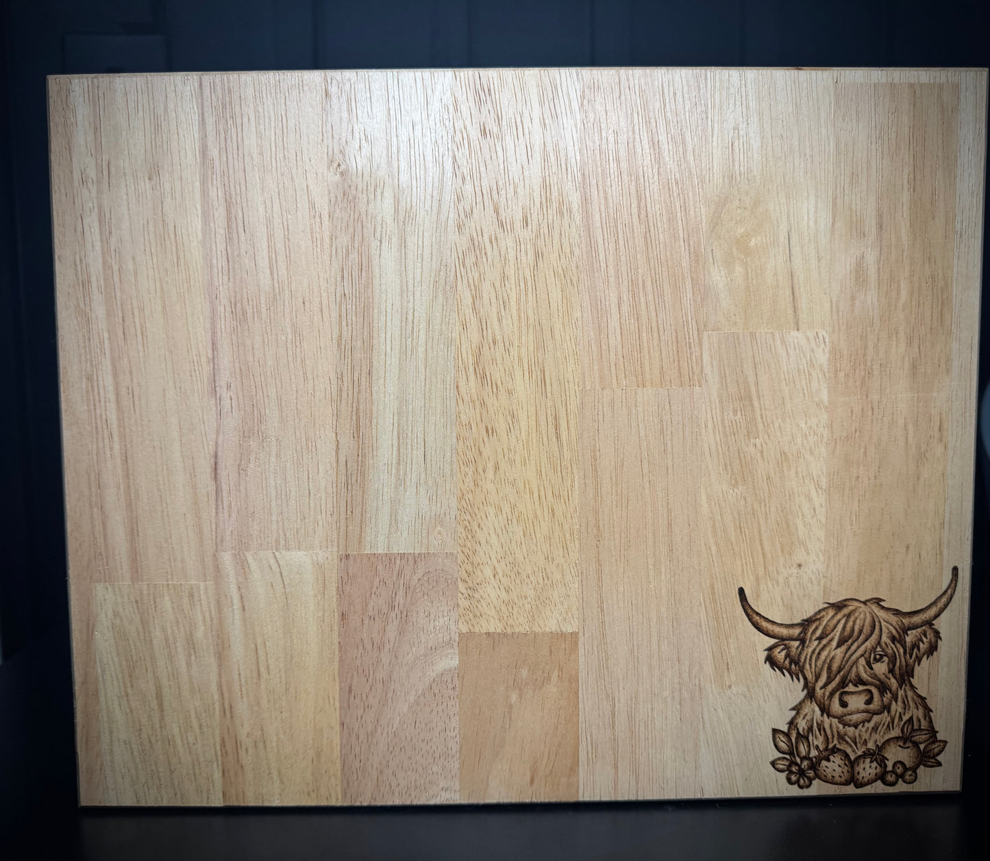 Moo and Berries Maple Wood Chopping Board