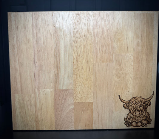 Moo and Berries Maple Wood Chopping Board