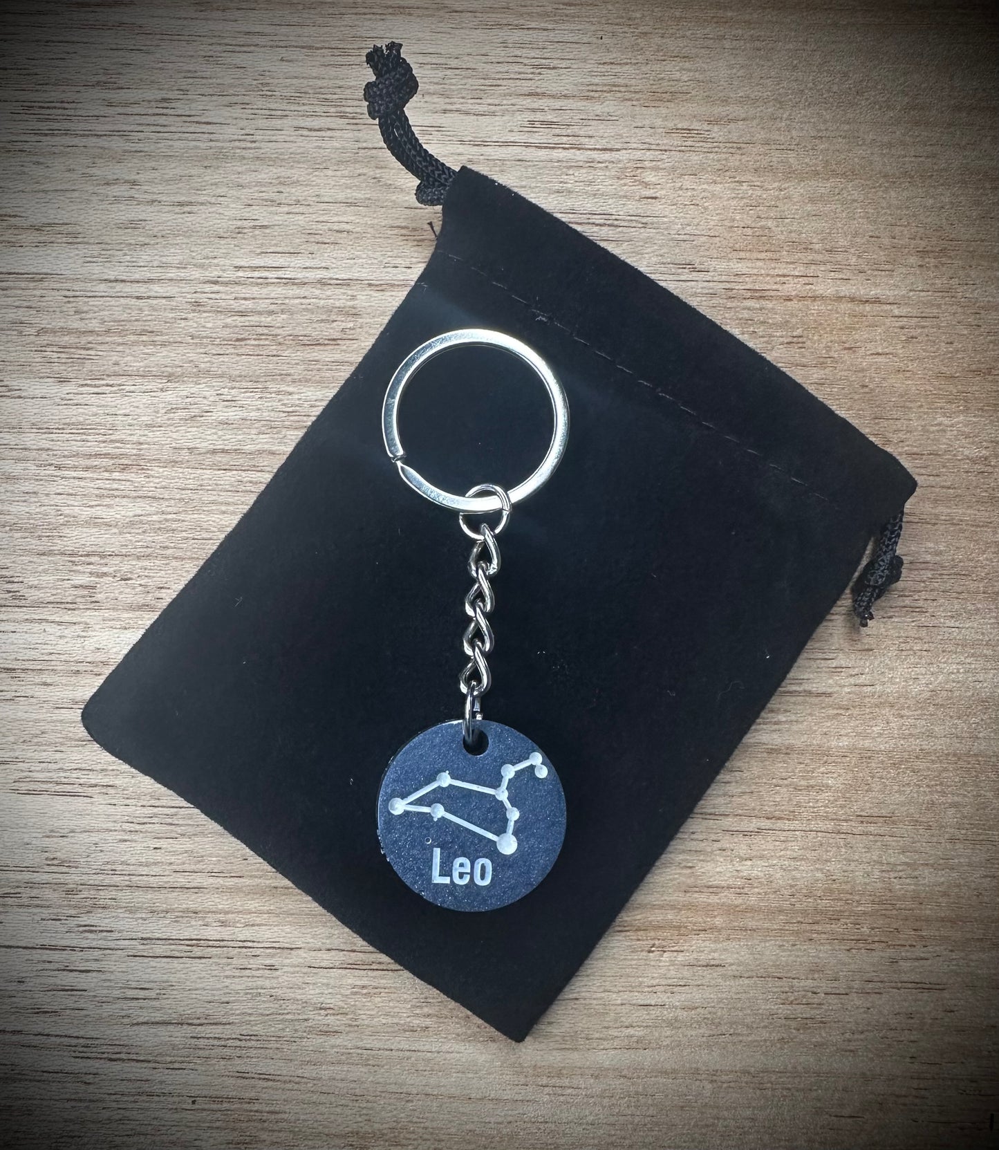 Purple Leo- Star Sign Resin Keyring