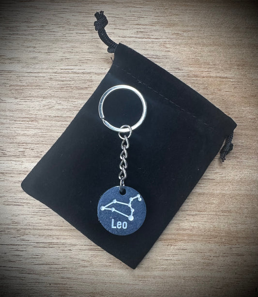 Purple Leo- Star Sign Resin Keyring