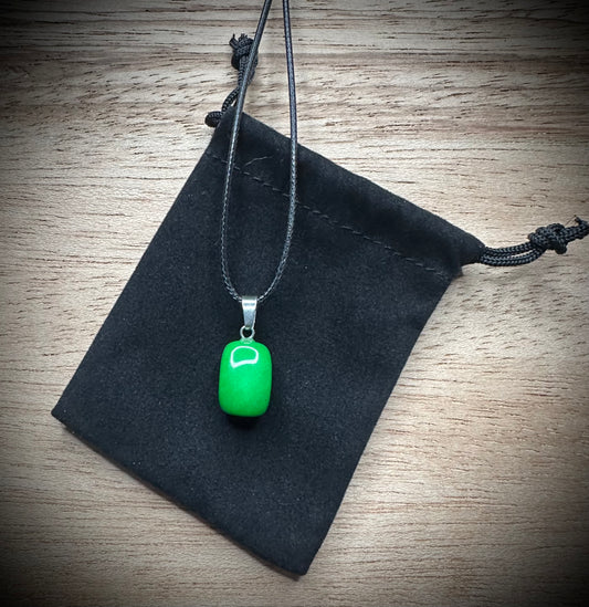 Green Chalcedony Black Corded Necklace