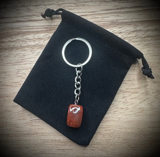 Carnelian Agate Stone Keyring