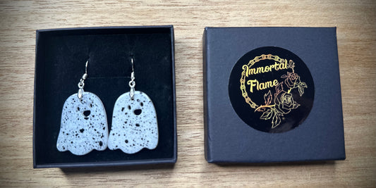 Whispering Fleck Ghost Sterling Silver Earrings