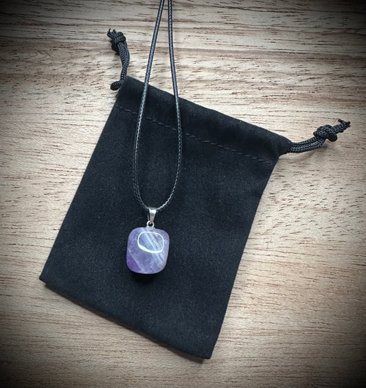 Amethyst Black Corded Necklace