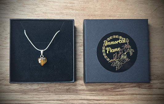 Hand Carved Baltic Amber Sterling Silver Necklace