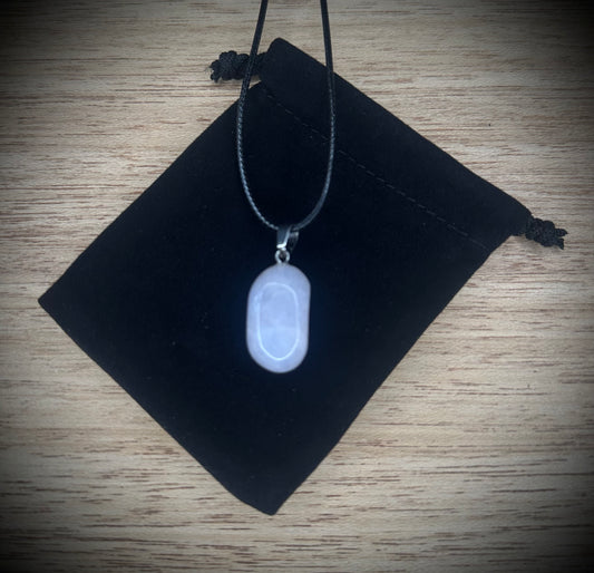 Rose Quartz Corded Black Necklace