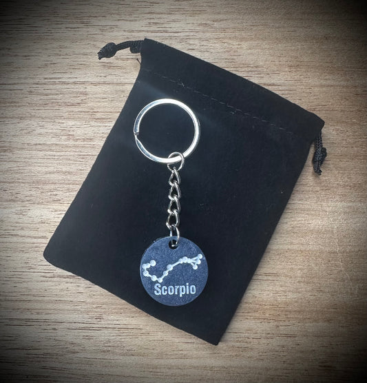 Purple Scorpion - Star Sign Resin Keyring