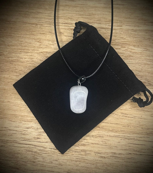 Milky Quartz Black Corded Necklace