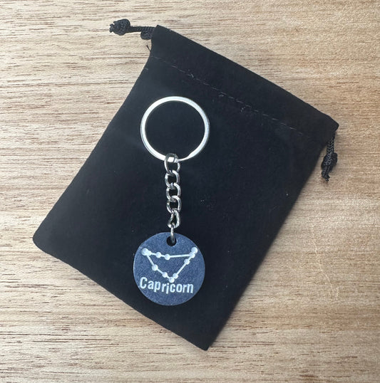 Purple Capricorn- Star Sign Resin Keyring