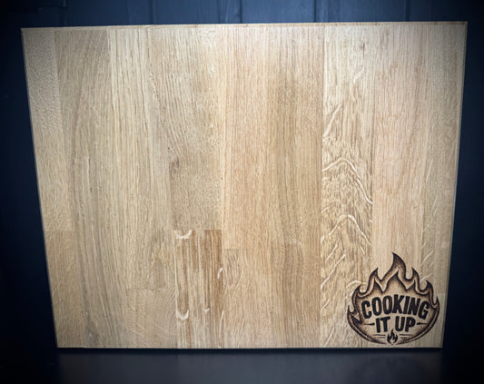 Cooking it up oak wood chopping board