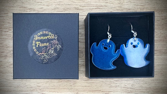 Blue Ghost Sterling Silver Earrings