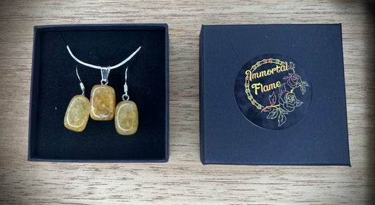 Ferruginous Quartz Sterling Silver Necklace and Earing Set