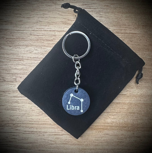 Purple Libra - Star Sign Resin Keyring