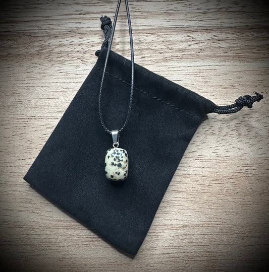 Dalmatian Stone Corded Necklace