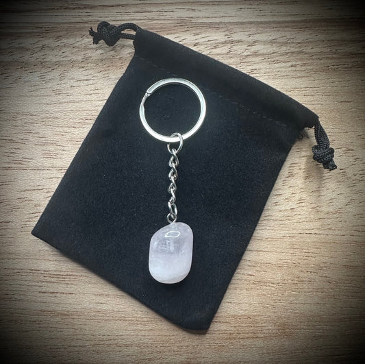 Rose Quartz Stone Keyring