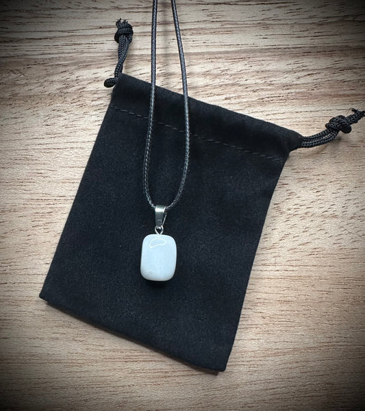 Milky Quartz Black Corded Necklace