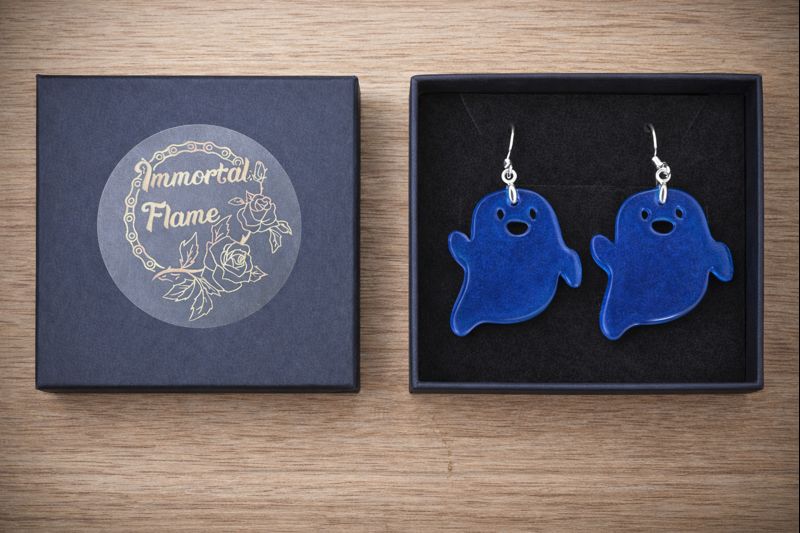 Blue Ghost Sterling Silver Earrings