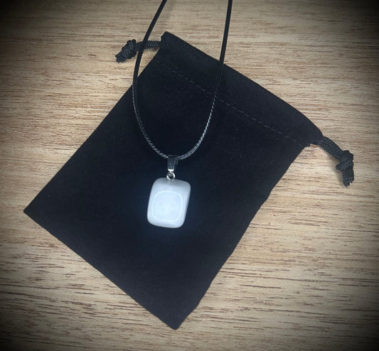 Milky Quartz Black Corded Necklace