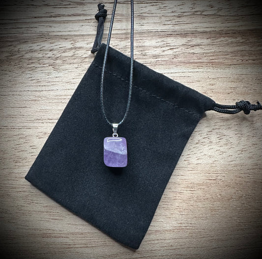 Amethyst Black Corded Necklace